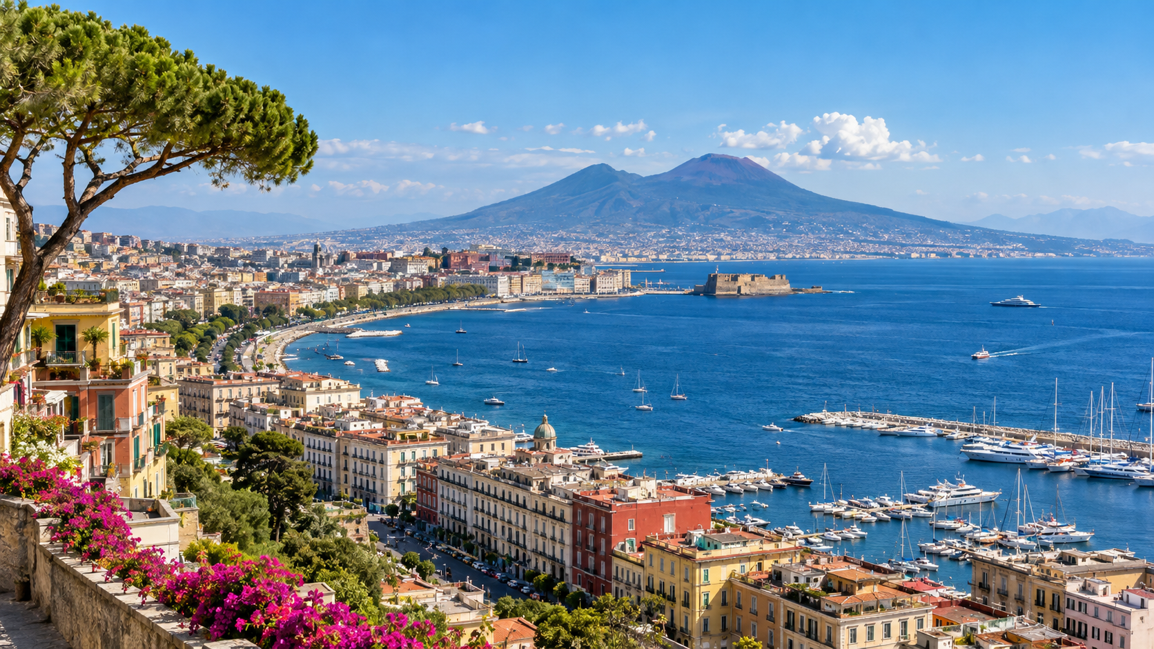 Veduta di Napoli e del Vesuvio